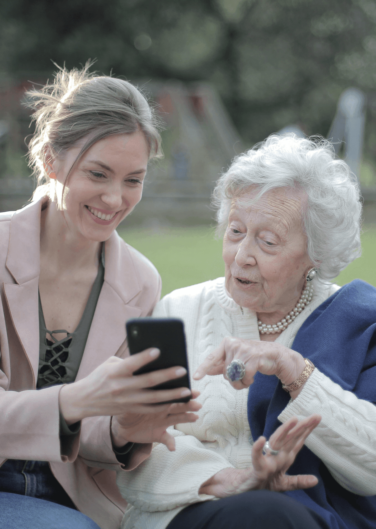 Caregiver with elderly person